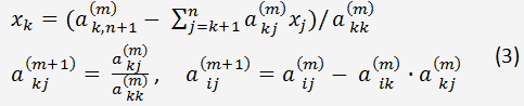 Řešení soustav lineárních rovnic pomocí Gaussovy eliminační metody
