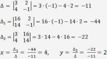 Řešení soustavy lineárních rovnic pomocí Cramerova pravidla